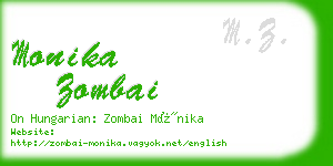 monika zombai business card